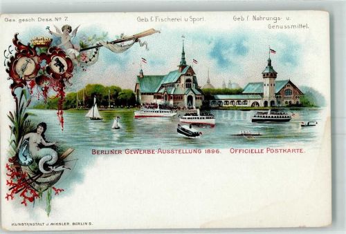 O1193 Treptow Nr. 7 Meerjungfrau Mermaid AK Gewerbeausstellung 1896