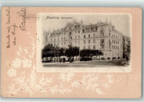 Augsburg 1901 Kaiserplatz Prägedruck