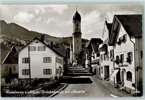 87484 W8964 Nesselwang - Bahnhofstraße mit Alpspitze