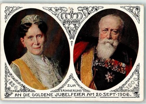 Goldene Hochzeit 1906 Großherzog Friedrich und Luise AK Adel Baden 1914