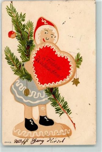 1906 Weihnachten Lebkuchenfigur Verlag Tannenzweig 2449 AK