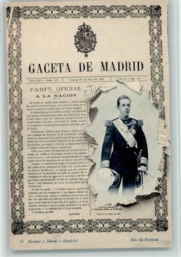 Gaceta de Madrid - durchbrochenes Papier - Eckknick - Gute Erhaltung Adel Spanien