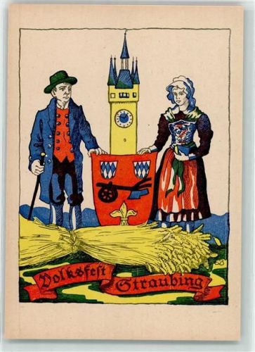 Straubing Volksfest Bayr. Volkstrachten Stadtturm Wappen