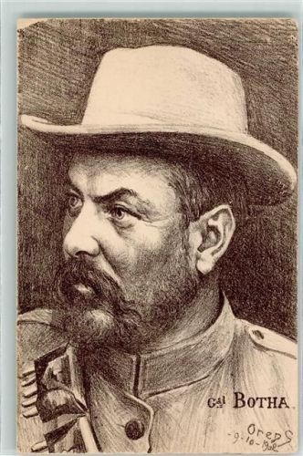 Louis Botha General sign. Orens Künstlerkarte AK Buren 1902 Gebrauchsspuren