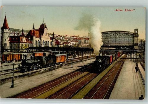 Zürich 1920 Bahnhof, Eisenbahnen AK