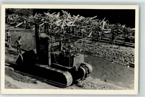 Caterpillar Planierraupe Bauarbeiter Foto AK