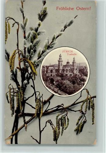 Zürich 1909 Kätzenzweige, Ostern, Tonhalle, Ecken geschürft