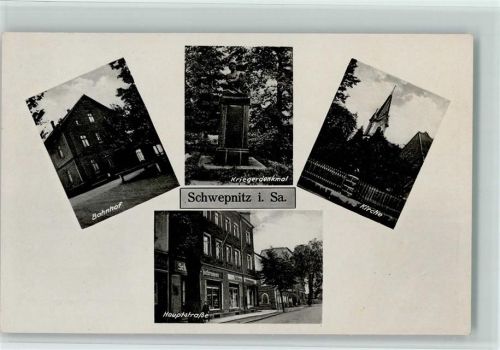 Schwepnitz Bahnhof Kriegerdenkmal Kirche Hauptstraße