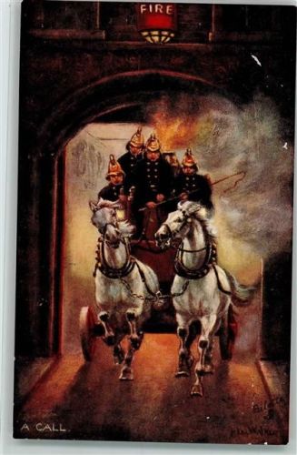 1911 Einsatz mit Pferd und Wagen - Tuck & Sons Fighting the Flames Serie II 9306 AK