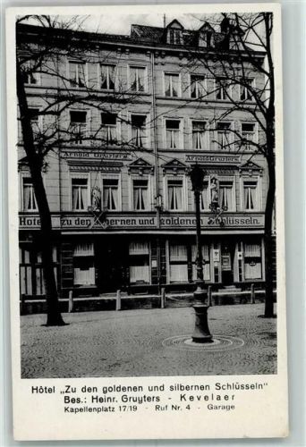 Kevelaer Hotel Zu den goldenen und silbernen Schlüsseln Bes. Heinr. Gruyters Foto-AK