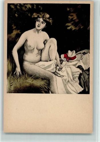 sign Reznicek - Erotik, nackte Frau , Serie VIII Nr. 5 , sehr gute Erhaltung AK