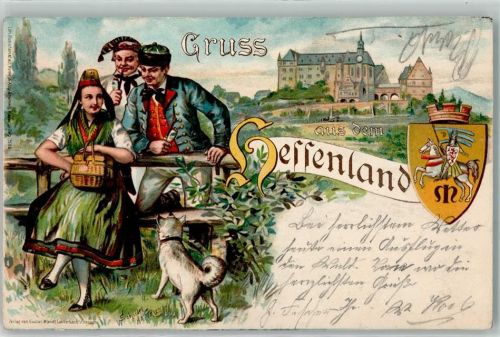 1901 sign. W. Schultz Hessenland Wappen AK