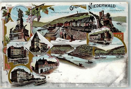 Niederwald Niederwalddenkmal Rüdesheim mit Denkmal Schloss Rheinstein Darmstädter Hof Assmannshausen Bingen Nahetal Hotel Jung Hotel Drossel Müler Hotel Erhard Hotel Dörhöffer