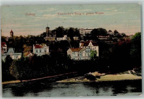 Guben 1907 Kaminsky`s Berg u. grüne Wiese