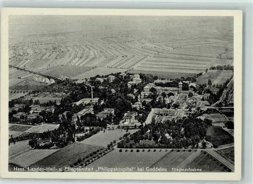 Goddelau Hes. Landes-Heilanstalt Philippshospital Fliegeraufnahme