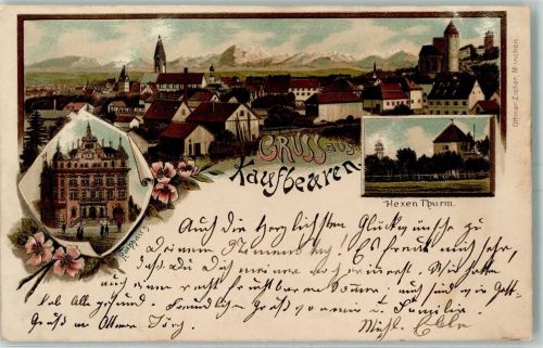 Kaufbeuren 1898 Rathaus Hexenturm