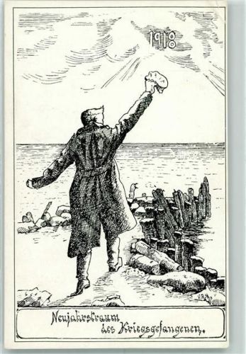 Neujahrstraum - Federzeichnung 1918 AK