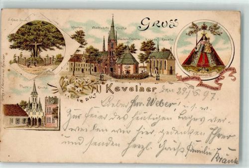Kevelaer 1897 Kloster Wallfahrtskirche Kreuz-Baum Gnadenbild