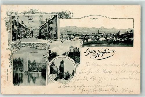 Kaufbeuren 1897 Marktplatz Jordanweiher Hexenturm