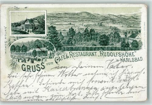 Karlovy Vary 1898 Gruss aus - Restaurant "Rudolfshöhe"