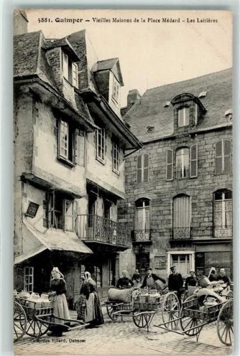 Quimper 1916 Vieilles Maisons de la Place Medard Les Laitieres Milchfrauen