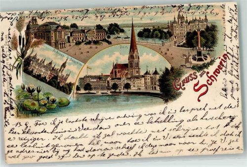 Schwerin 1901 Schloss Dom Schloss Theater Museum Seerosen