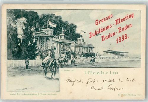 Iffezheim 1898 Grosses Jubiläums Meeting Baden-Baden 1898 Pferderennen Sport