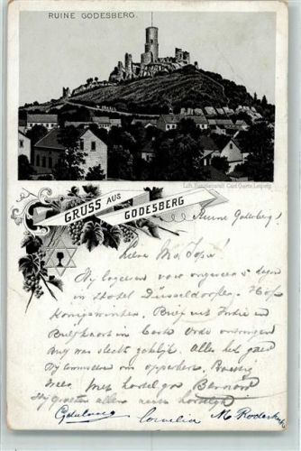 Bad Godesberg Vorläufer Druck 1890-1895 Ruine Godesberg