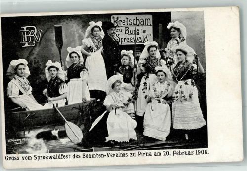 01796 O8300 Pirna 1906 - Spreewaldfest des Beamten Vereins Tracht