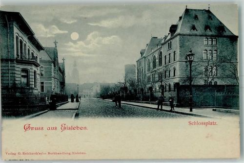 06295 O4250 Lutherstadt Eisleben Mondschein Schlossplatz