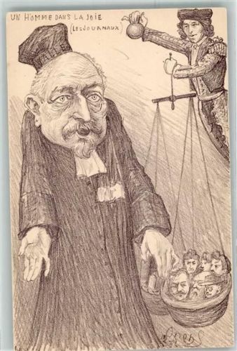 1902 un Homme dans la Joie les Journaux Denizard Karikatur sign. Orens