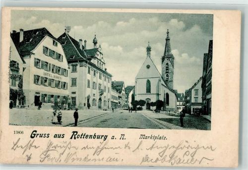 Rottenburg 1900 Marktplatz Hotel Bären