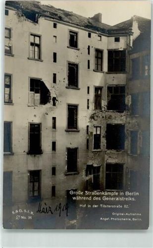 Friedrichshain Große Straßenkämpfe Generalstreik Hof Tilsiterstraße 82
