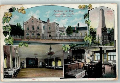 Kieritzsch 1908 Gasthaus zur Post Luther Denkmal
