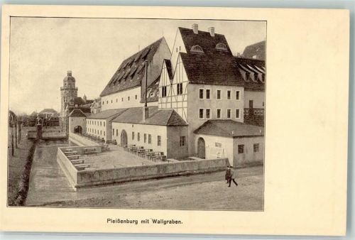 Leipzig Internat. Baufachausstellung 1913 Leipzig um 1800 Architekt Fritz Drechsler Pleißenburg mit Wallgraben Off. Postkarte Nr 14