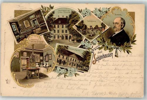 Schönhausen 1899 Fürst Bismarck's Geburtshaus Bismarck-Museum Portrait Fürst Bismarck