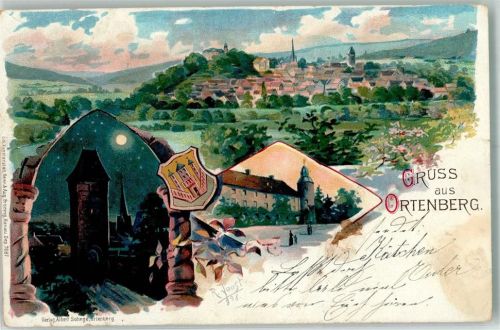 Ortenberg 1903 Stadttor Wappen sign. R. Joost fleckig