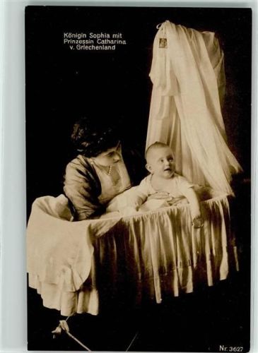 Königin Sophia mit Prinzessin Catharina Verlag Geschwister Moos 3627 AK