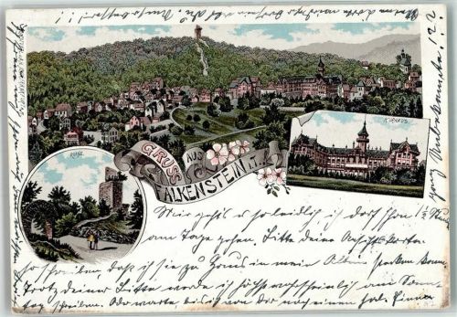 61462 W6240 Falkenstein , Taunus 1897 Lithographie Ruine Kurhaus