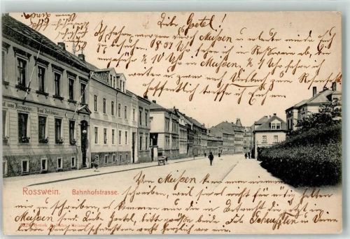 Roßwein 1906 Bahnhofstraße Gasthaus zum Kronprinz