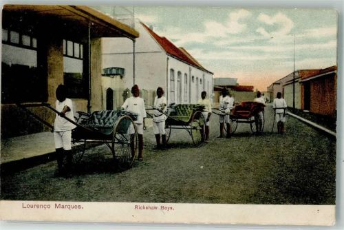 Lourenco Marques Maputo 1919 Foto AK Tracht Rickshaw Boys