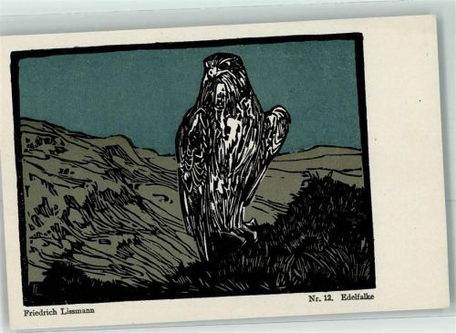 sign. Lissmann Nr. 12 Edelfalke Raubvögel