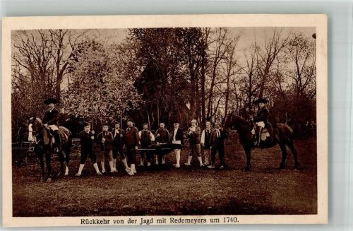 49596 W4559 Gehrde b Bersenbrück 1924 Foto AK 400 jähriges Jubelschützenfest 1924 Kirchspiel Rückkehr von der Jagd mit Redemevers um 1740