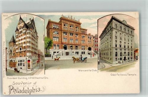 Philadelphia Provident Building Mercatile Club Odd Rellow Temple