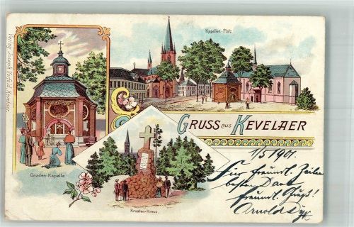 Kevelaer 1901 Gnaden-Kapelle Kroaten-Kreuz Kapellenplatz