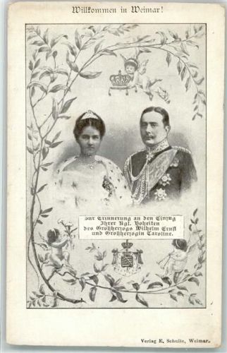 O5300 Weimar , Thür Großherzog Wilhelm Ernst und Großherzogin Caroline Adel Sachsen Gebrauchsspuren
