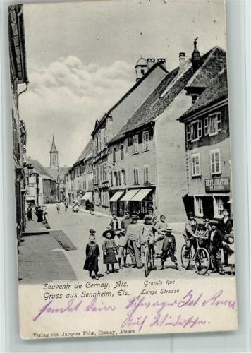 68700 Cernay - Grande Rue Lange Straße Fahrrad Feldpoststempel