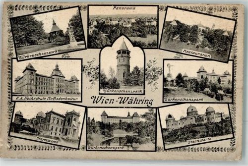 Wien 1910 Türkenschanzpark K.k. Hochschule f. Bodenkultur Sternwarte