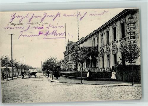 17358 O2110 Torgelow , Vorpommern 1909 - Bahnhofstrasse , Pferdegespann mit Ware AK
