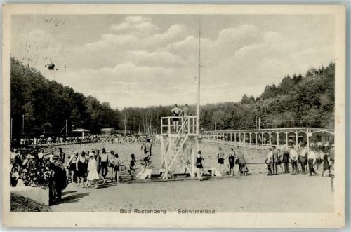 99636 O5235 Rastenberg 1912 Foto AK Schwimmbad Sprungturm